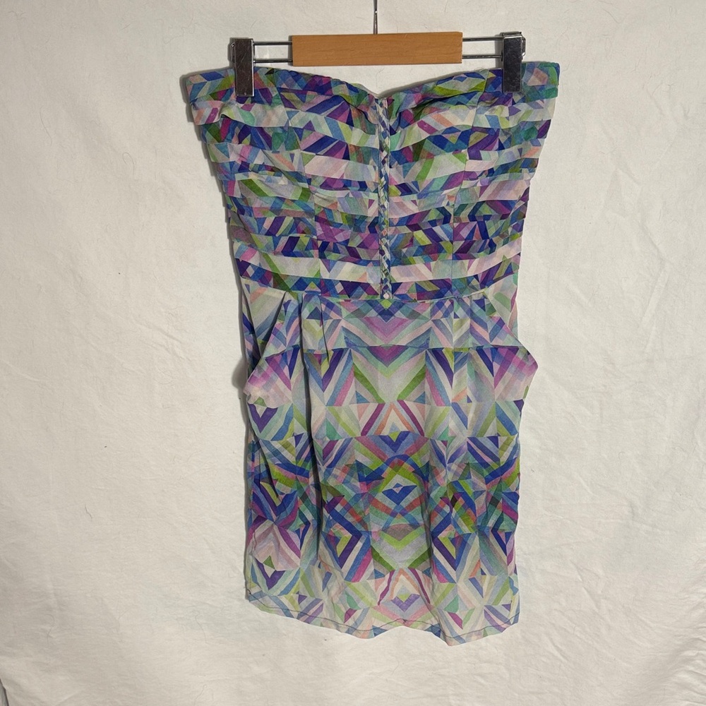 Charlie Jade Strapless Dress with Geometric Patterns